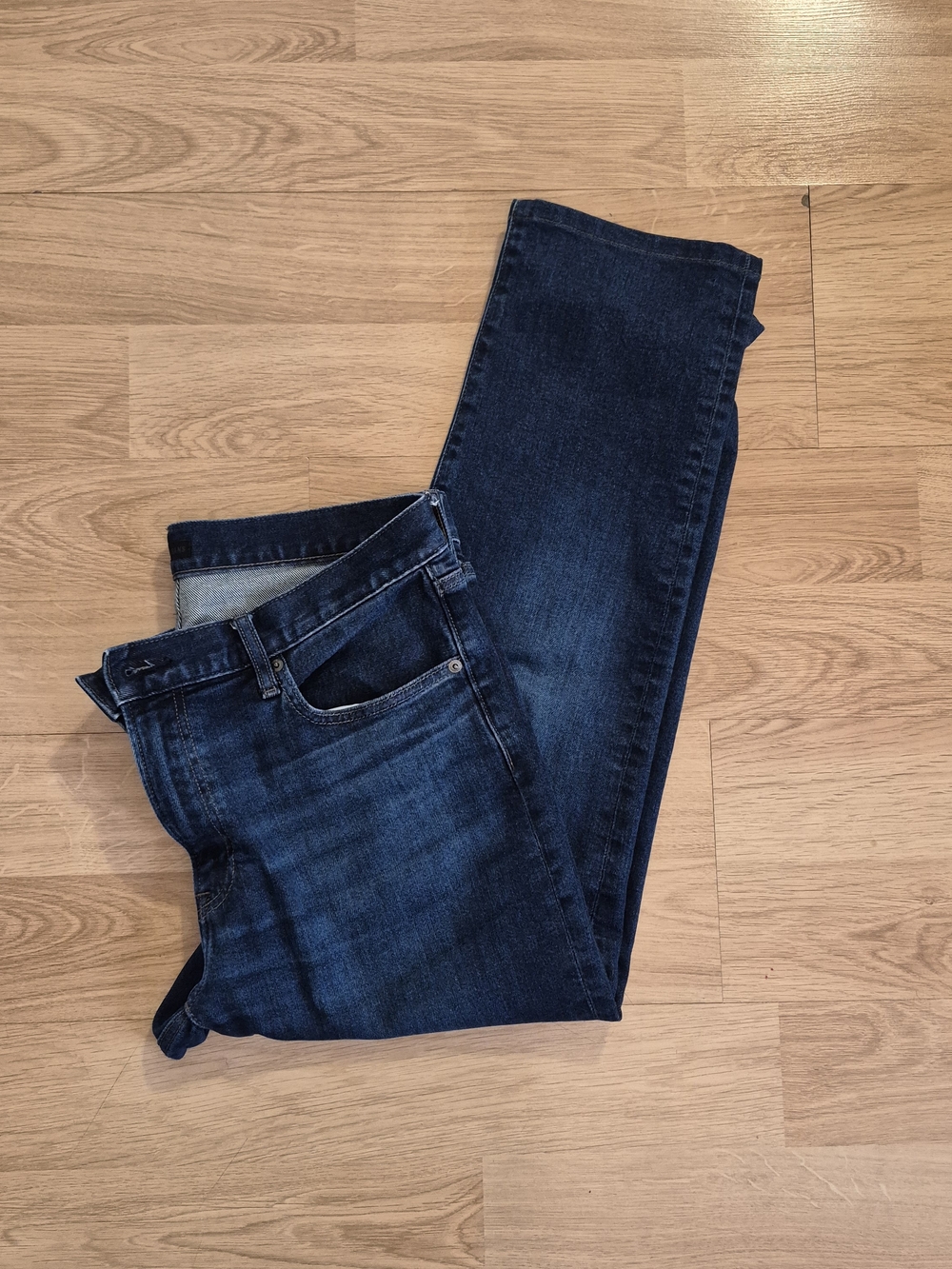 Men's Dark Blue Denim Jeans - Classic Straight Fit